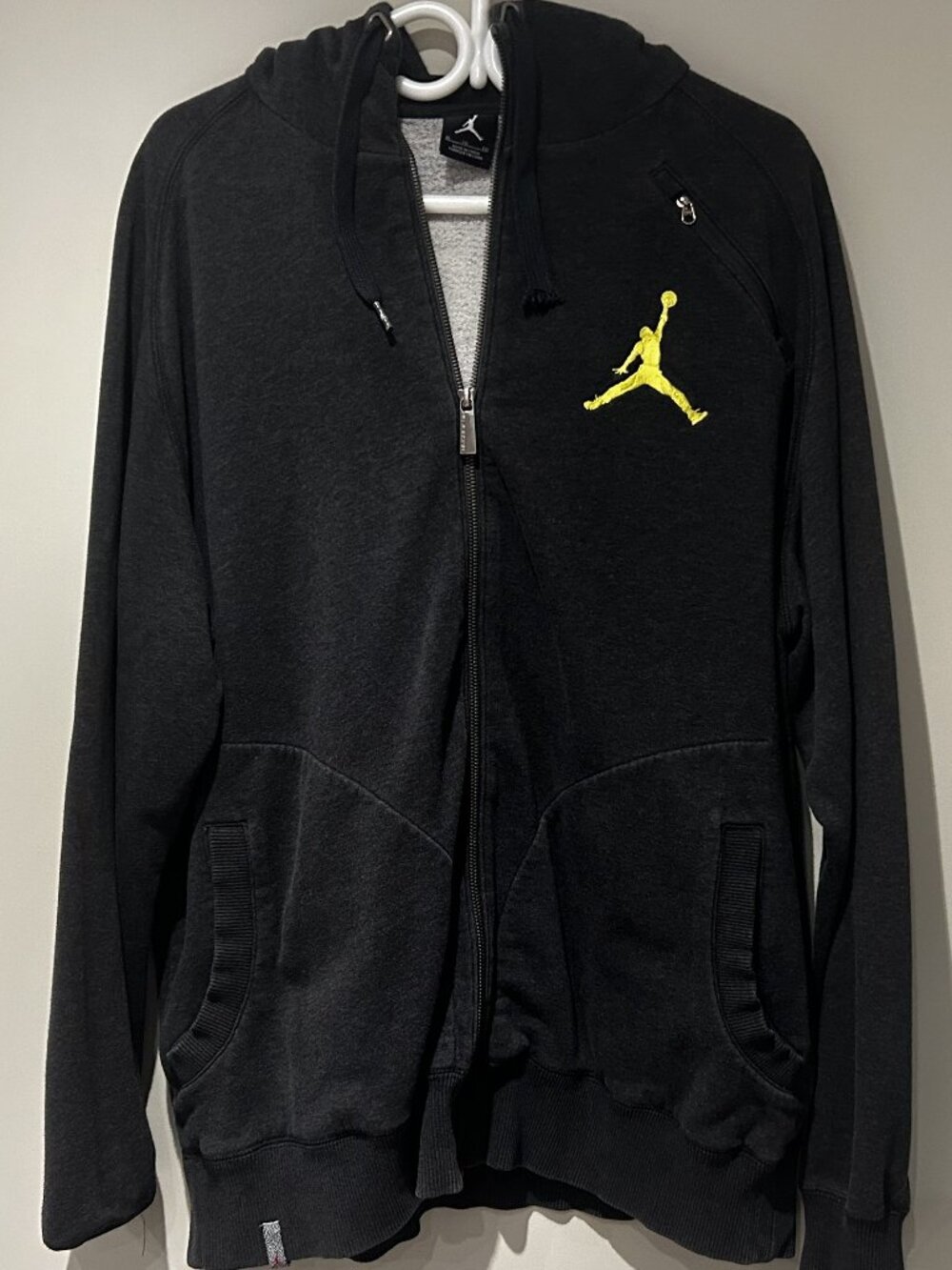 Jordan Zip Up Hoodie XL Grey Jumpman Full Zip Sweatshirt Nike Baggy Fit